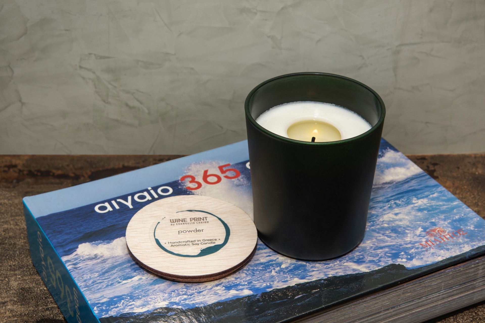 Powder Dark Green ceramic cup